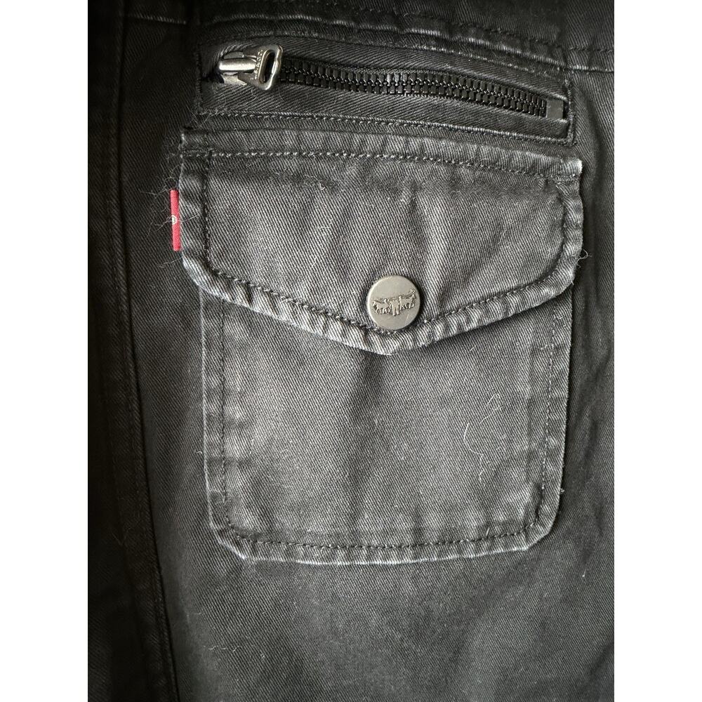 Levis Denim Jacket Adult Medium Black Sherpa Lined Red Tab Trucker Fleece Men - Picture 7 of 8